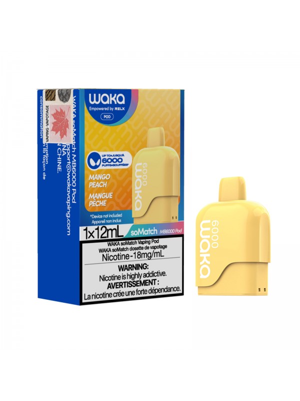 Mango Peach Waka soMatch MB6000 Disposable Pods