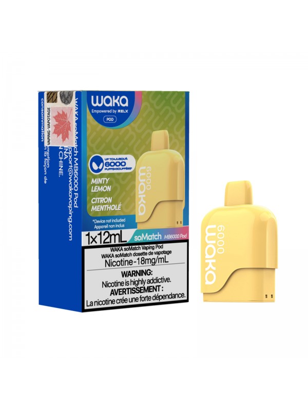 Minty Lemon Waka soMatch MB6000 Disposable Pods