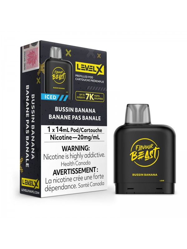 Bussin Banana Iced Level X – Flavour Beast Pods