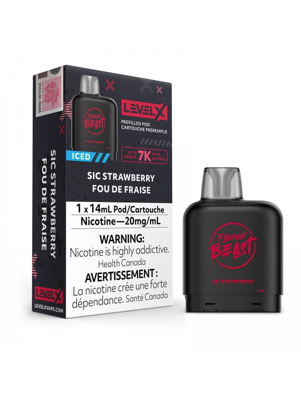 Sic Strawberry Iced Level X – Flavour Beast Pods